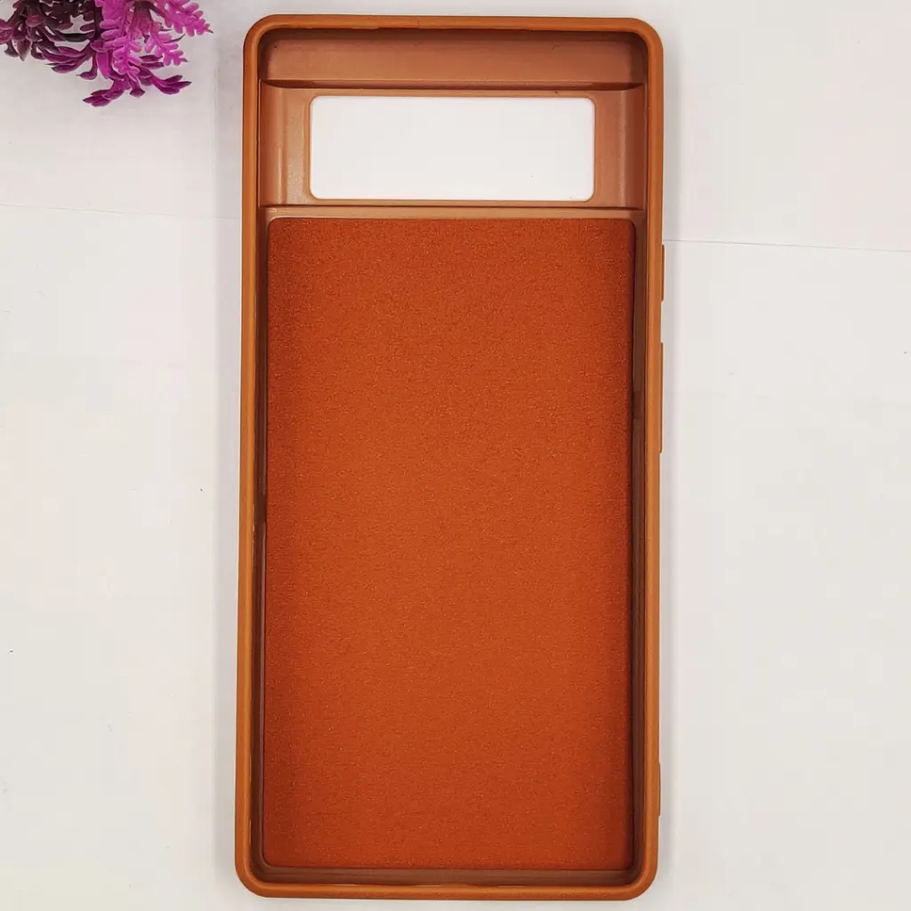 Google Pixel 6 3D Polo Leather Carbon Fiber Texture With Magsafe Wireless Charging Compatible Back Case (Brown)