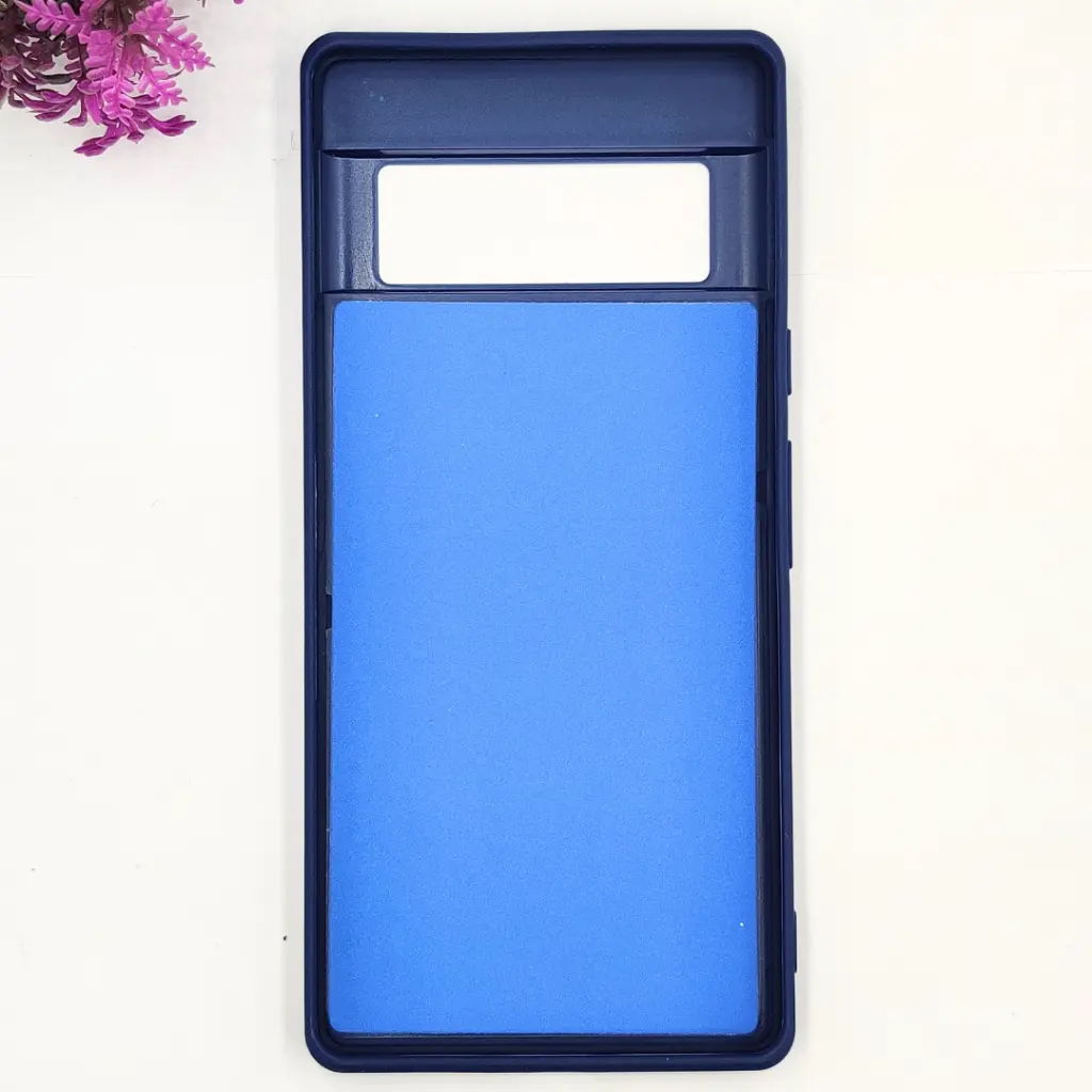 Google Pixel 6 Pro 3D Polo Leather Carbon Fiber Texture With Magsafe Wireless Charging Compatible Back Case (Navy Blue)