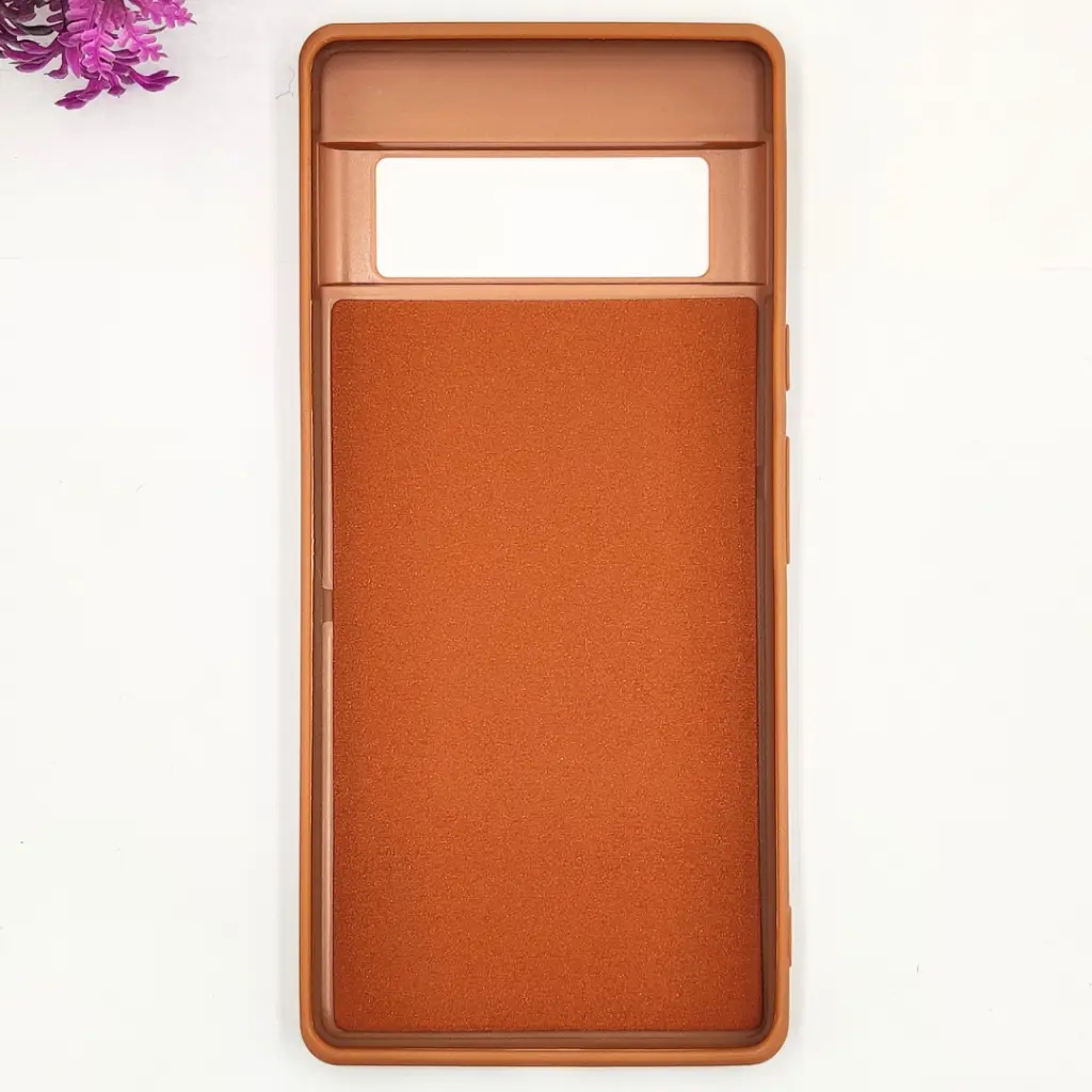 Google Pixel 6 Pro 3D Polo Leather Carbon Fiber Texture With Magsafe Wireless Charging Compatible Back Case (Brown)