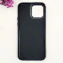 iPhone 13 Pro Max 3D Polo Leather Carbon Fiber Texture With Magsafe Wireless Charging Compatible Back Case (Black)