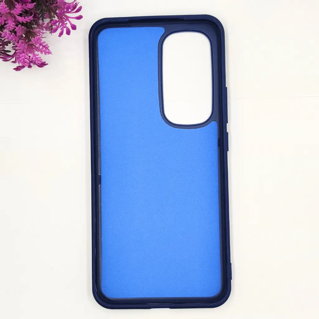 Tecno Spark 40 Pro Plus 4G 3D Polo Leather Carbon Fiber Texture With Magsafe Wireless Charging Compatible Back Case (Navy Blue)