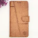 Samsung Galaxy S25 NMT Premium Luxuary Leather Book Case (Golden)