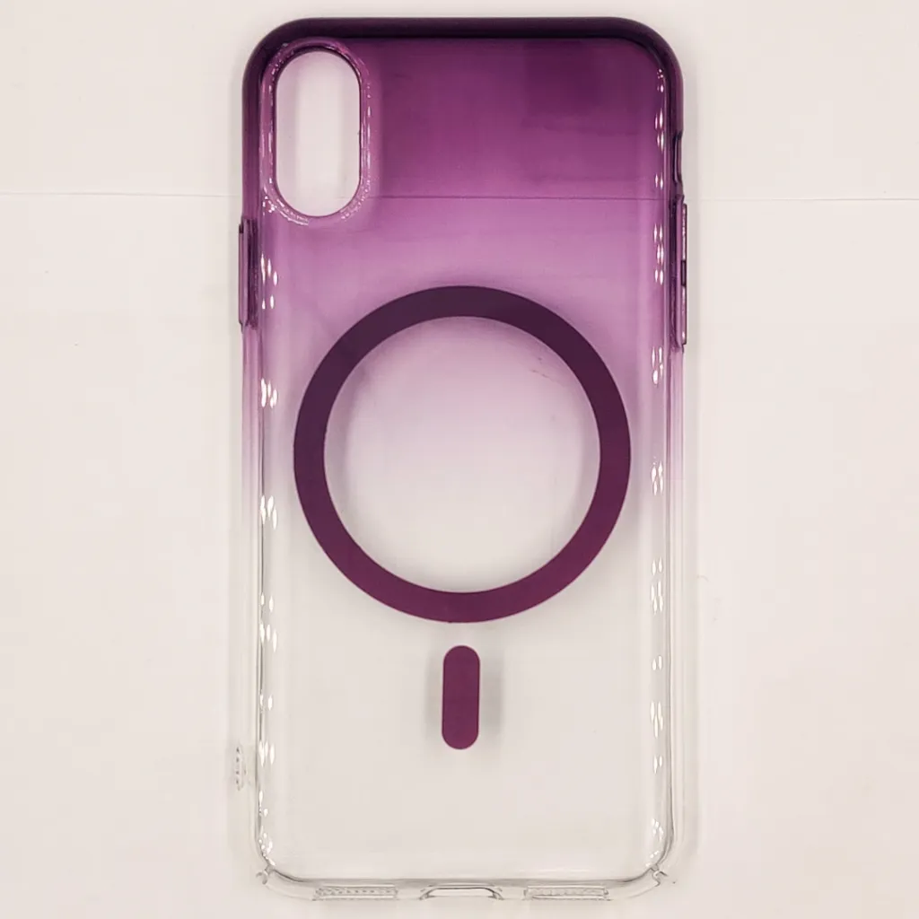 iPhone XS|iPhone X PC Acrylic Tpu|Transparent MagSafe 3D Logo Print Back Case