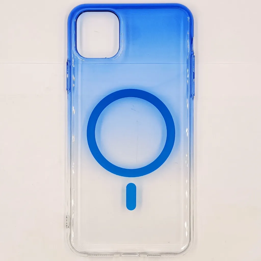 iPhone 11 Pro Max PC Colour Acrylic Tpu|Transparent MagSafe 3D Logo Print Back Case