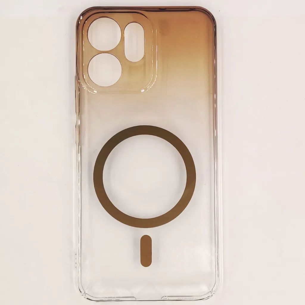 Oppo Reno 14F 4G|5G PC Acrylic Tpu|Transparent MagSafe 3D Logo Print Back Case
