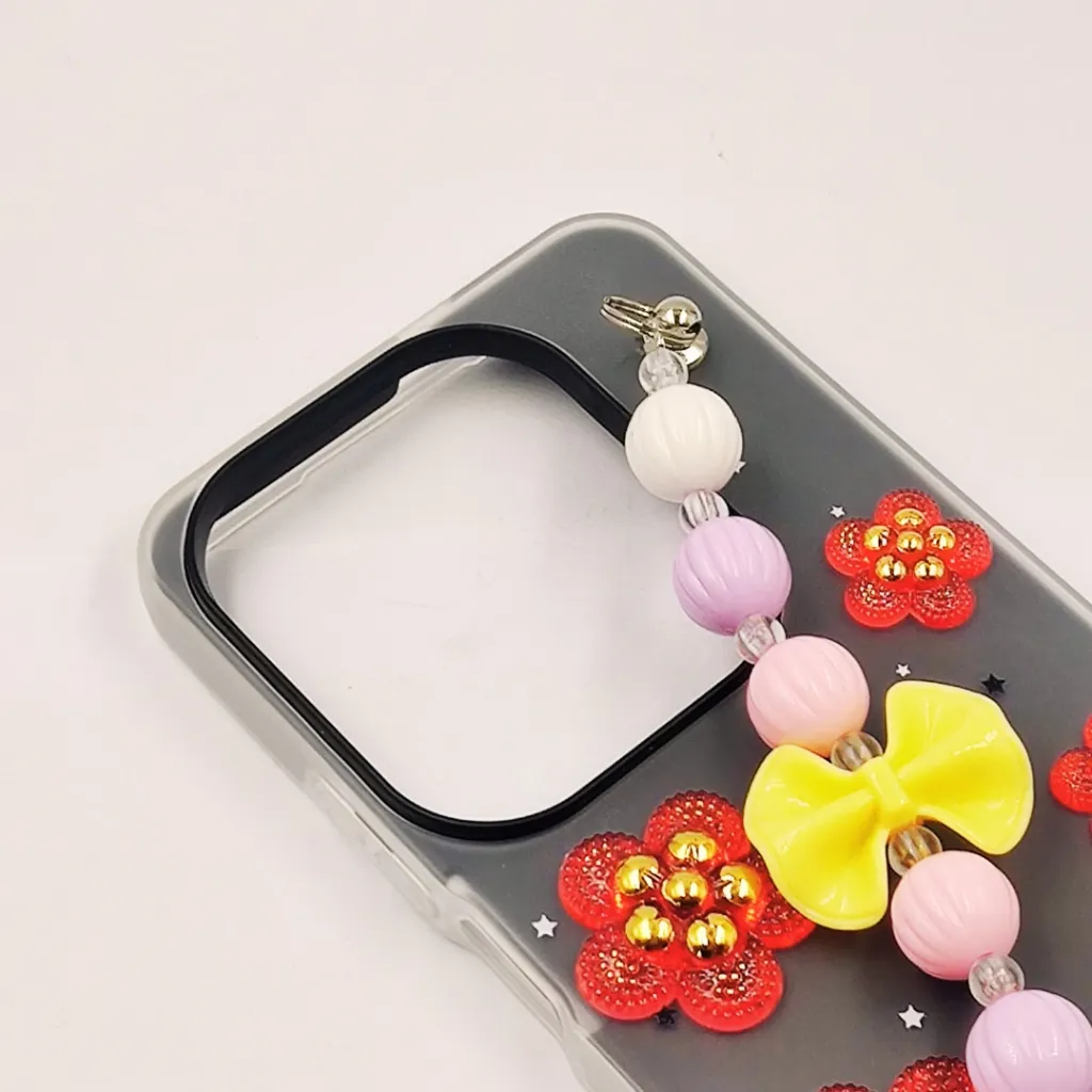 Infinix HOT 40/40 Pro/Spark 20 Pro Fancy Ladies Soft Silicone Decorative Stones & Fancy Chain Mobile Back Case (Gray)