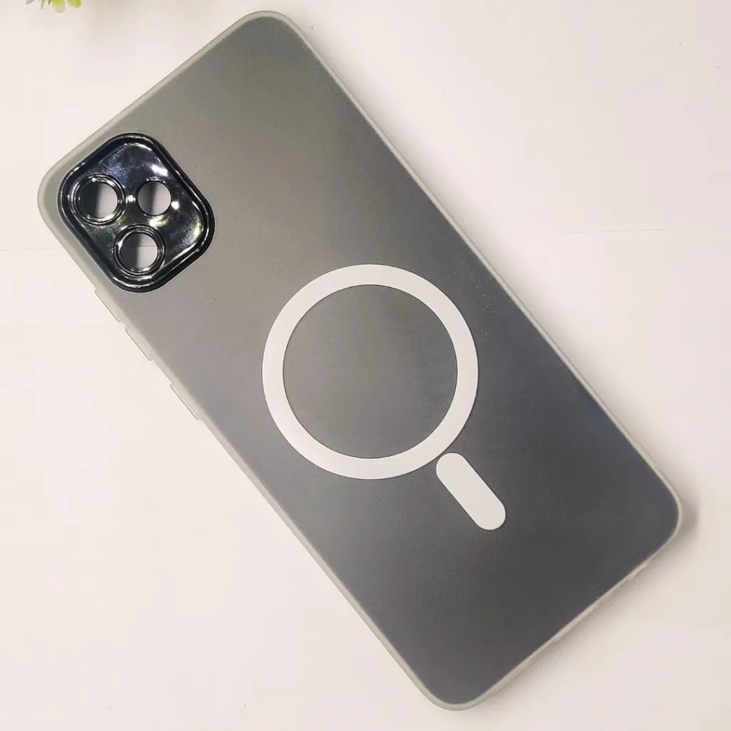 Samsung Galaxy A05 Matte Paper With Mage Safe Logo Mobile Back Case (Black)