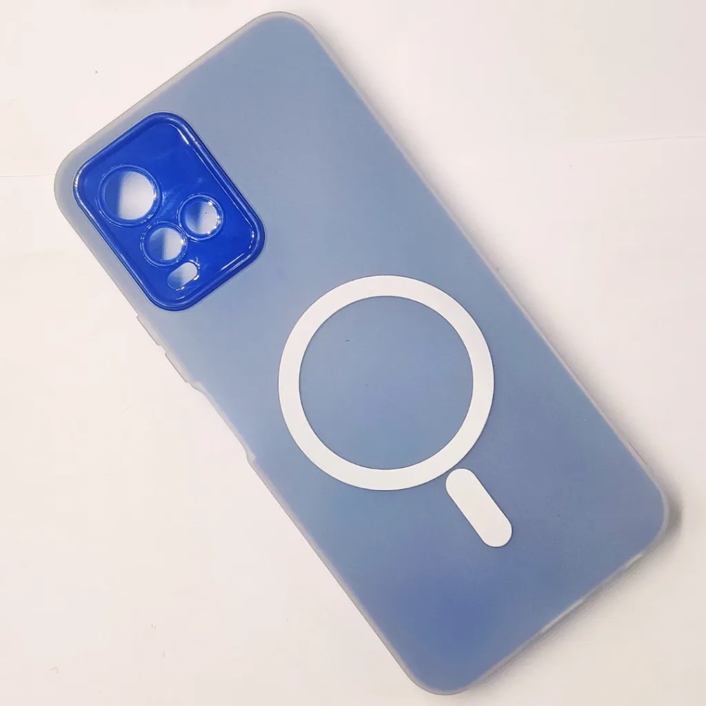 Vivo Y33T|Y33S|Y21 Matte Paper With Mage Safe Logo Mobile Back Case (Blue)