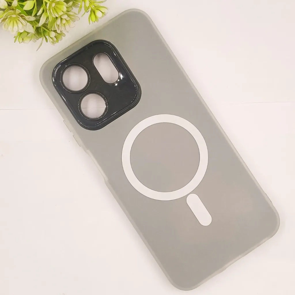 Infinix HOT 50i|Smart 9|Smart 9 HD Matte Paper With Mage Safe Logo Mobile Back Case (Gray)