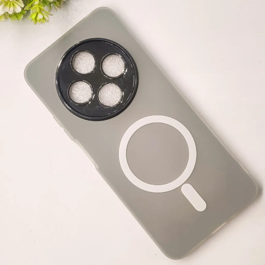 Xaiomi Redmi 14C|Poco C75 Matte Paper With Mage Safe Logo Mobile Back Case (Gray)