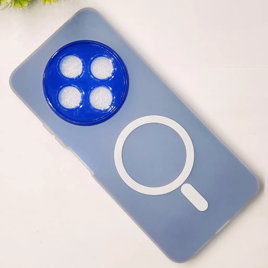 Xaiomi Redmi 14C|Poco C75 Matte Paper With Mage Safe Logo Mobile Back Case (Blue)