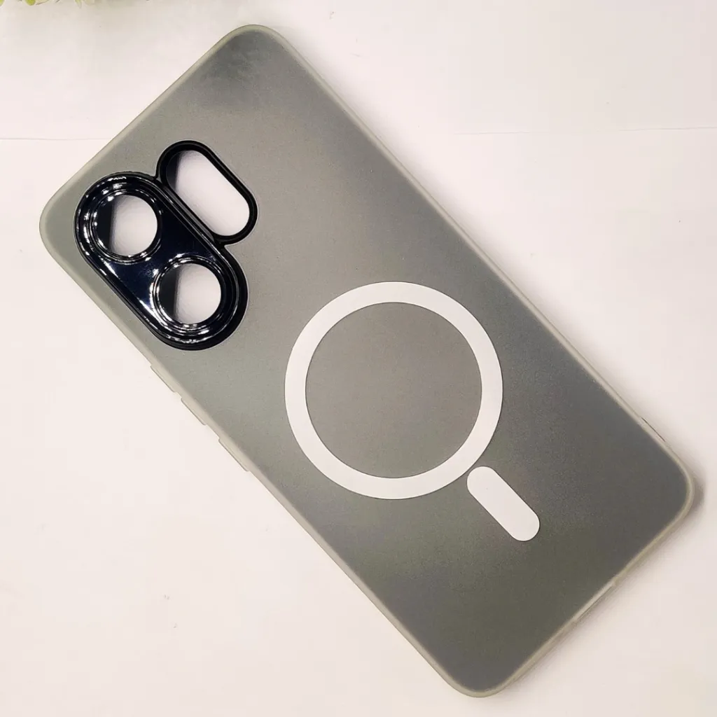 Vivo V60 5G Matte Paper With Mage Safe Logo Mobile Back Case (Black)