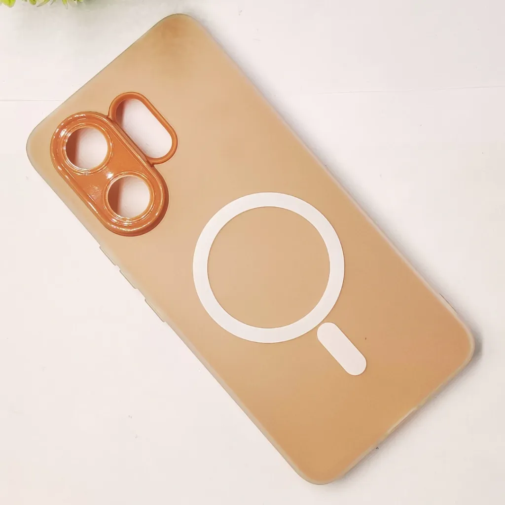 Vivo V60 5G Matte Paper With Mage Safe Logo Mobile Back Case (Brown)