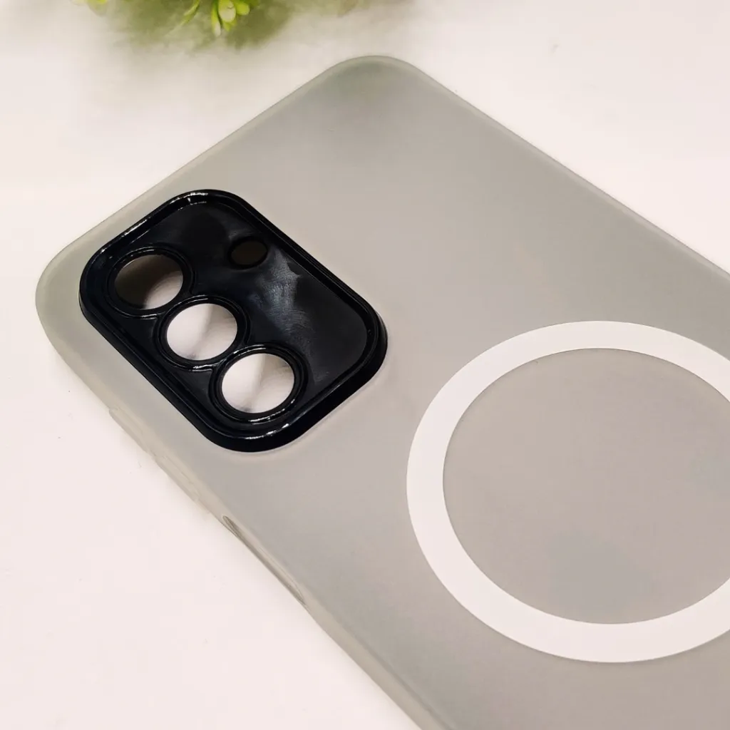 Samsung Galaxy A17 Matte Paper With Mage Safe Logo Mobile Back Case (Black)