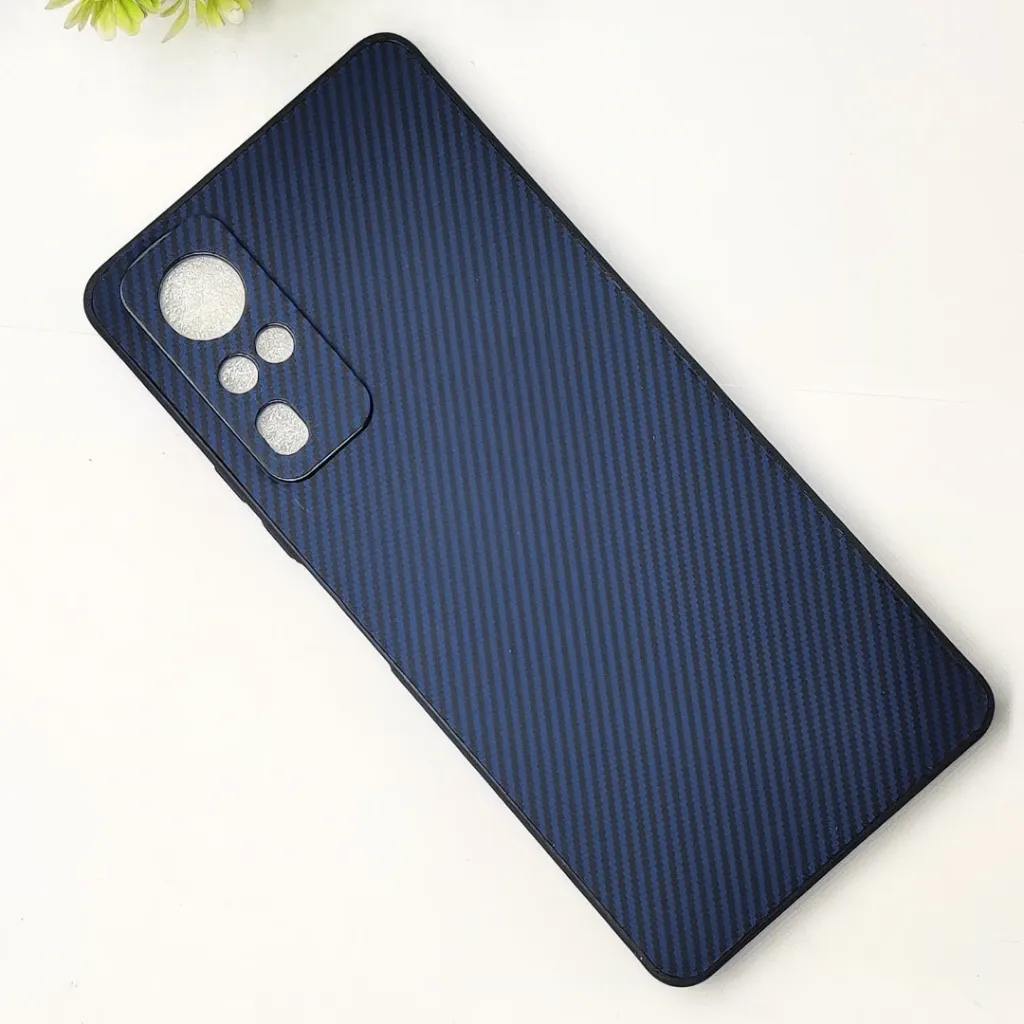 Vivo Y31|Y51S|Y53S|Y51A|Y33 4G|Y51(2020) 3D Carbon Fiber Texture Leather Back Case (Navy Blue)