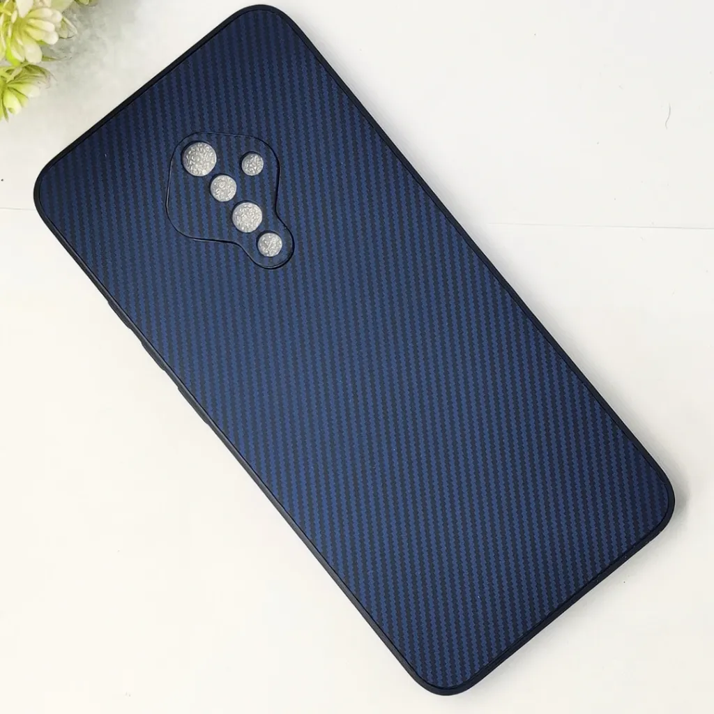 Vivo S1 Pro|Y51 3D Carbon Fiber Texture Leather Back Case (Navy Blue)