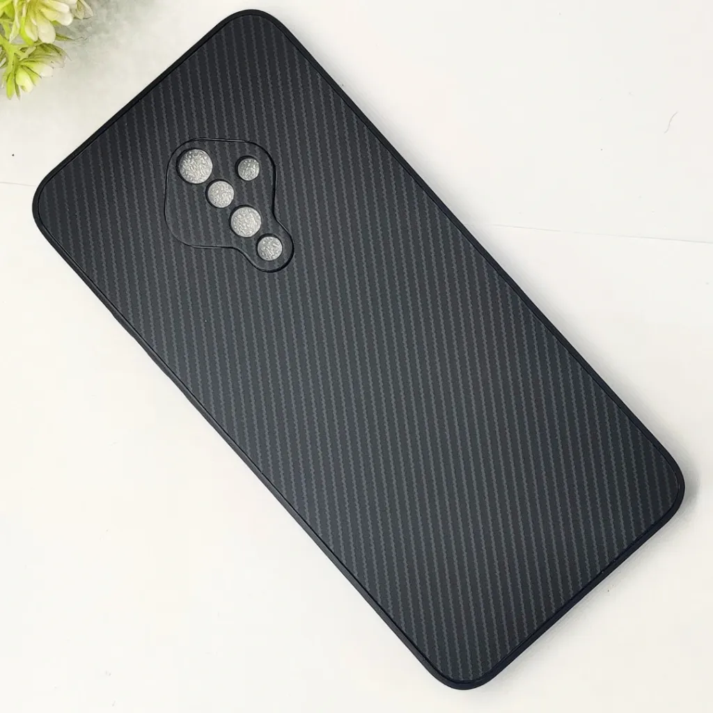 Vivo S1 Pro|Y51 3D Carbon Fiber Texture Leather Back Case (Black)