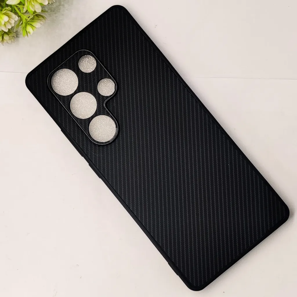 iTel S25 Ultra 4G 3D Carbon Fiber Texture Leather Back Case (Black)