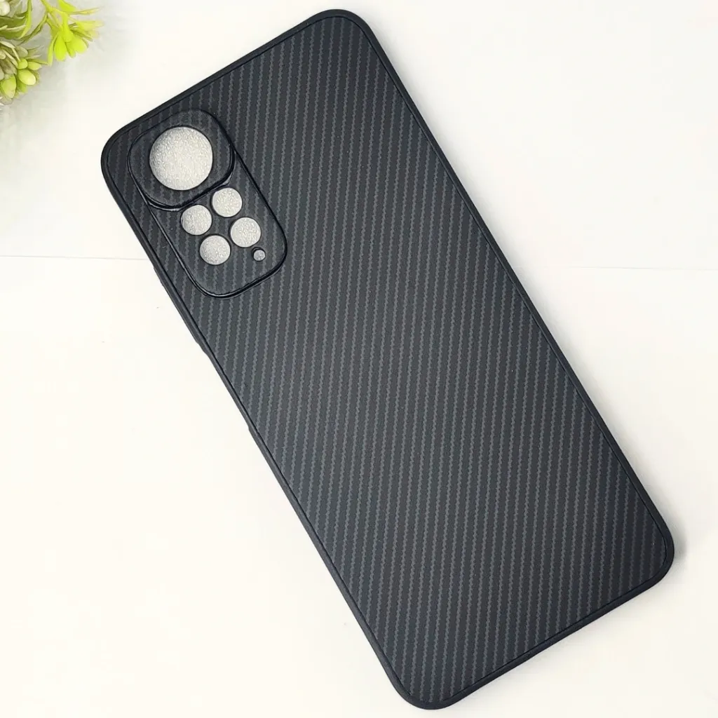 Xiaomi Redmi Note 11 4G|Note 11s 3D Carbon Fiber Texture Leather Back Case (Black)