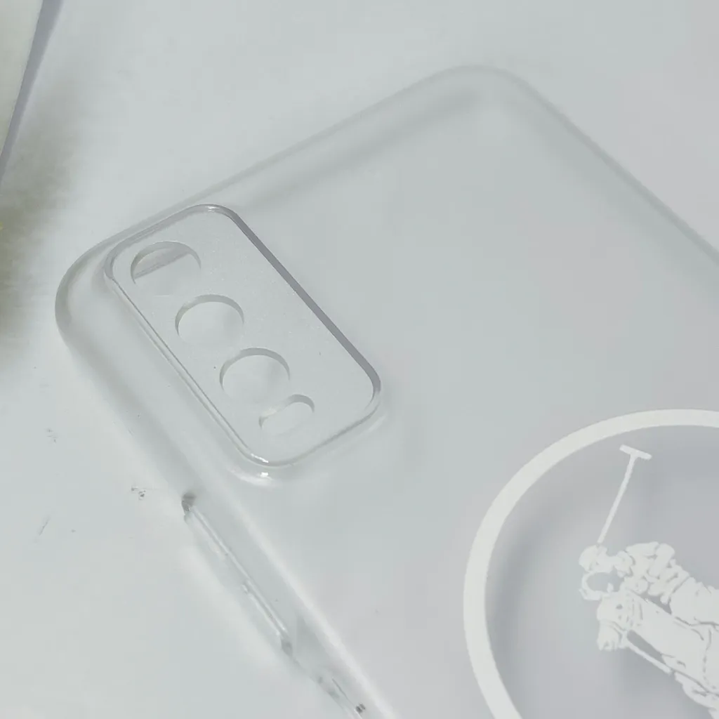 Vivo Y20|Y20i|Y20S|Y12S|Y12A 3D Matte Acrylic Side Cutt With Polo Magsafe Printed Back Case (Crystal)