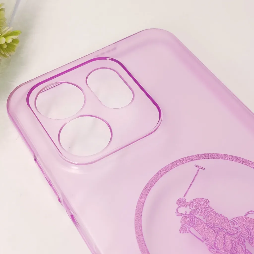 Infinix HOT 50i|Smart 9|Smart 9 HD 3D Matte Acrylic Side Cutt With Polo Magsafe Printed Back Case (Light Purple)