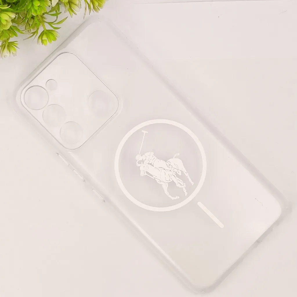 Tecno Spark 8C|Spark 9|Spark Go 2022 3D Matte Acrylic Side Cutt With Polo Magsafe Printed Back Case (Crystal)