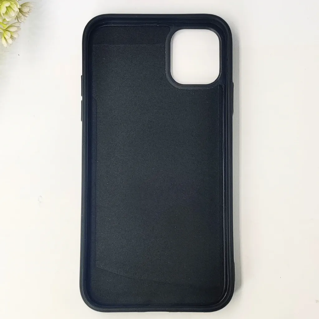 iPhone 11 Premium 3D Polo Logo Leather With Magsafe Wireless Charging Compatible Back Case (Black)