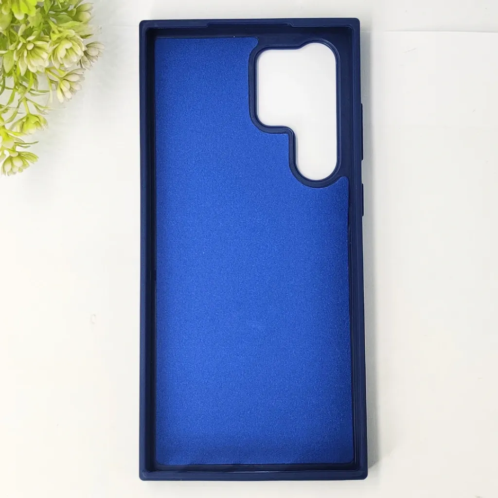 Samsung Galaxy S23 Ultra Premium 3D Polo Logo Leather With Magsafe Wireless Charging Compatible Back Case (Navy Blue)