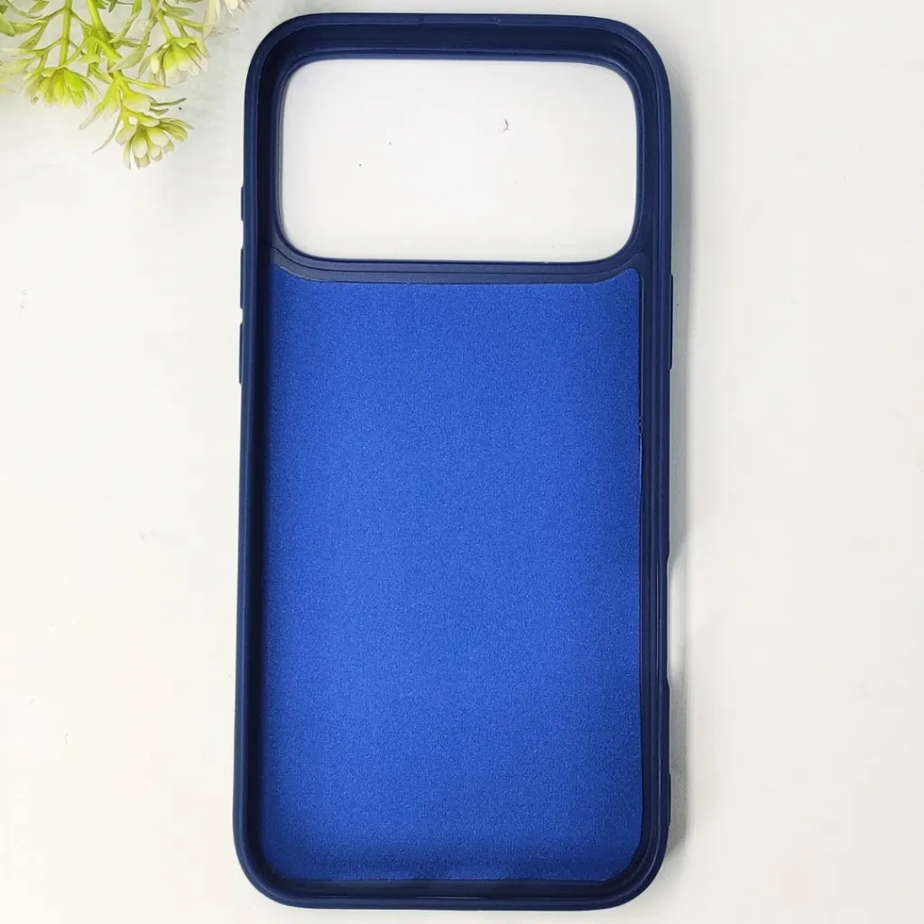 iPhone 17 Pro Max Premium 3D Polo Logo Leather With Magsafe Wireless Charging Compatible Back Case (Navy Blue)