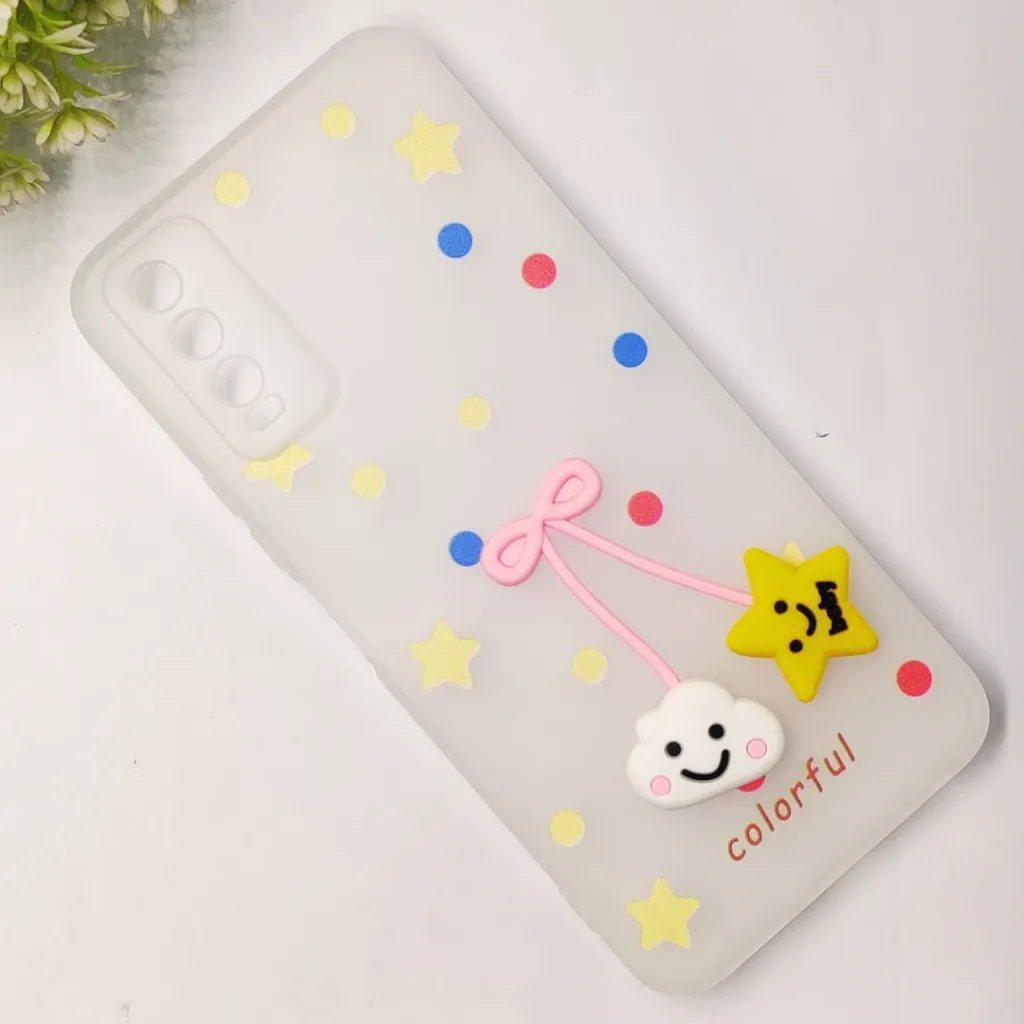 Vivo Y20|Y12S|Y12A|Y20S|Y20i Fancy Soft Silicone Cartoon Theme Back Case (Crystal)