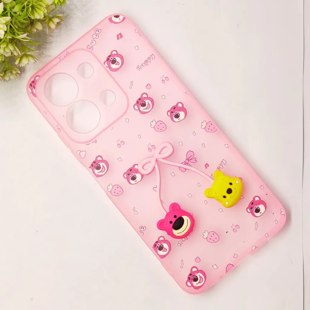 Xiaomi Redmi 15C 4G|Poco C85 4G Fancy Soft Silicone Cartoon Theme Back Case (Baby Pink)