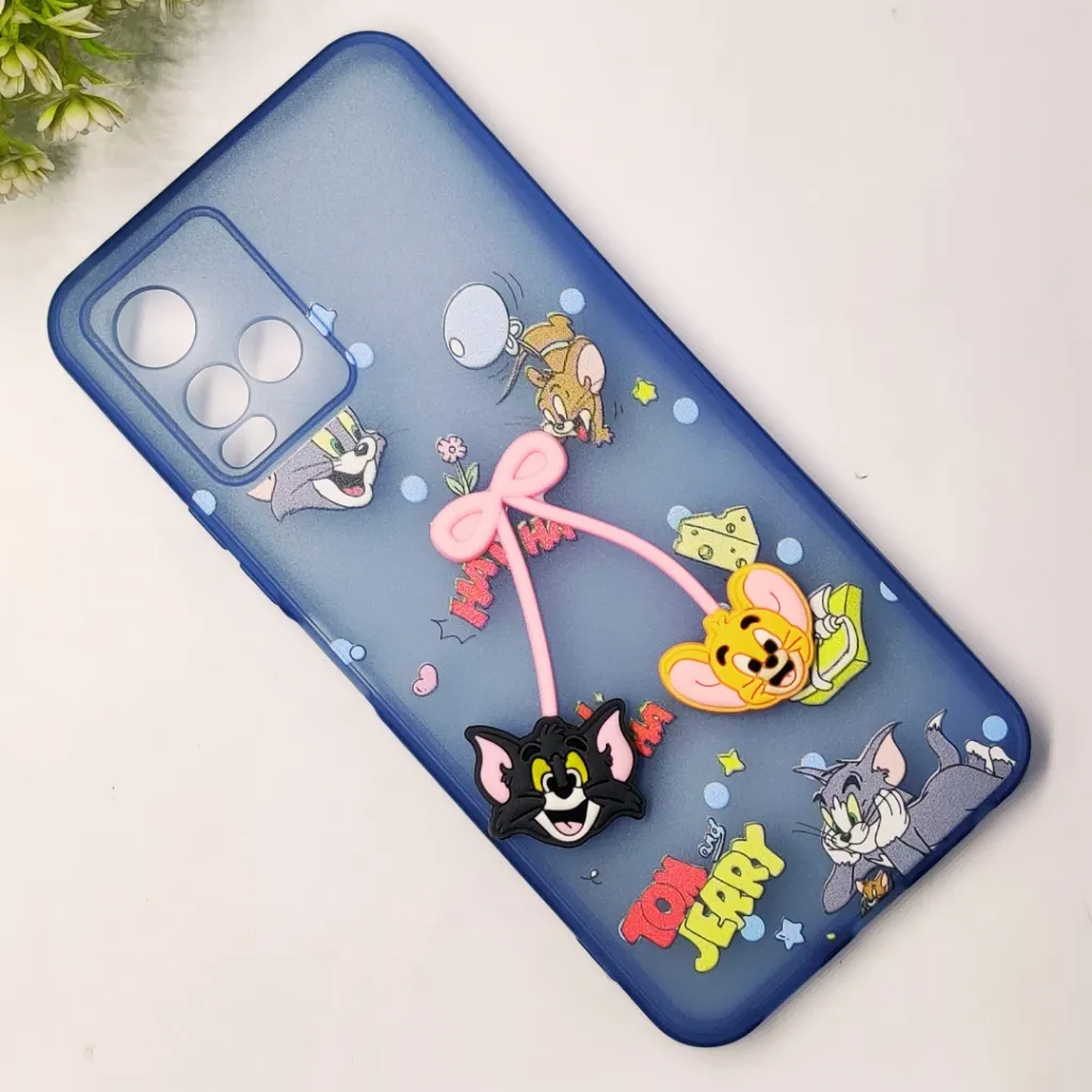 Vivo Y21|Y33S|Y33T|Y32 Fancy Soft Silicone Cartoon Theme Back Case (Blue)