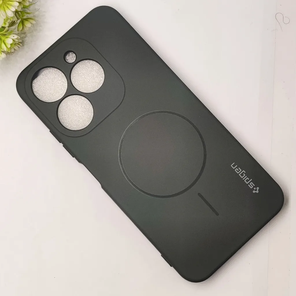 iTel A80 4G Official Spigen Soft Silky With MageSafe Print Logo Back Case (Gray)