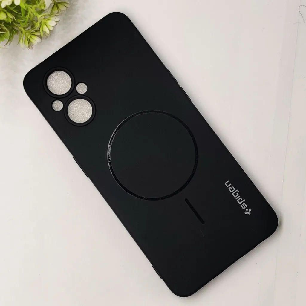 Oppo F21 Pro 5G Official Spigen Soft Silky With MageSafe Print Logo Back Case (Black)