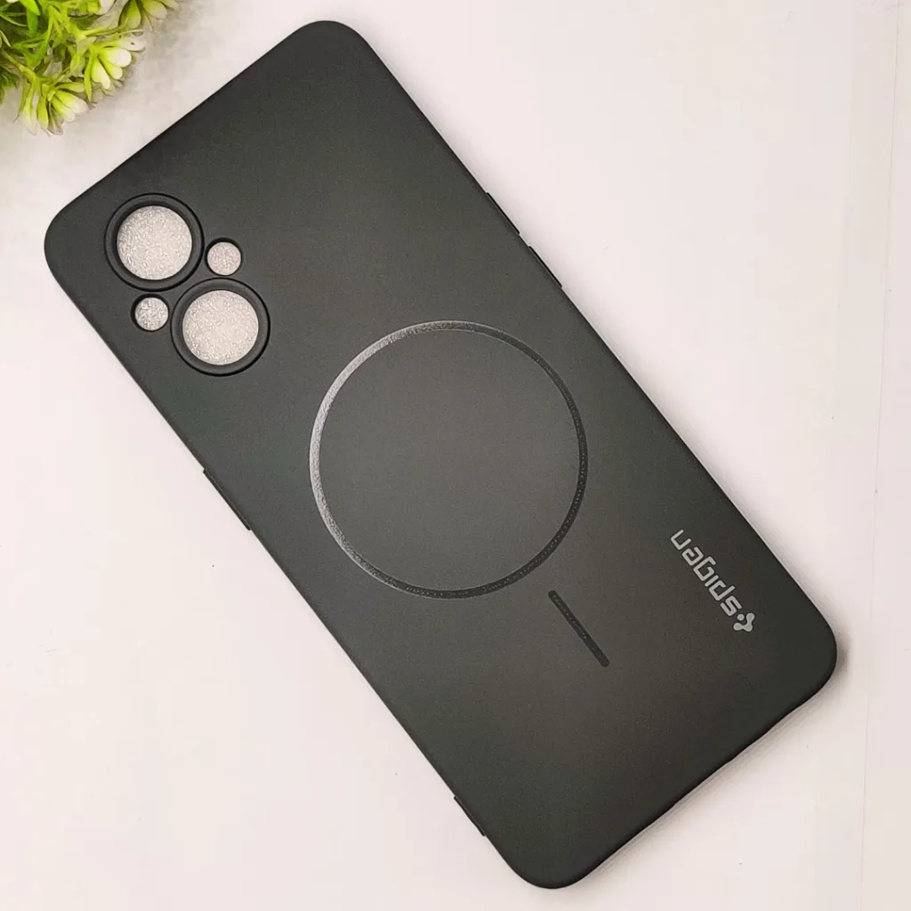 Oppo F21 Pro 5G Official Spigen Soft Silky With MageSafe Print Logo Back Case (Gray)