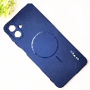 Samsung Galaxy A07 4G Official Spigen Soft Silky With MageSafe Print Logo Back Case (Navy Blue)