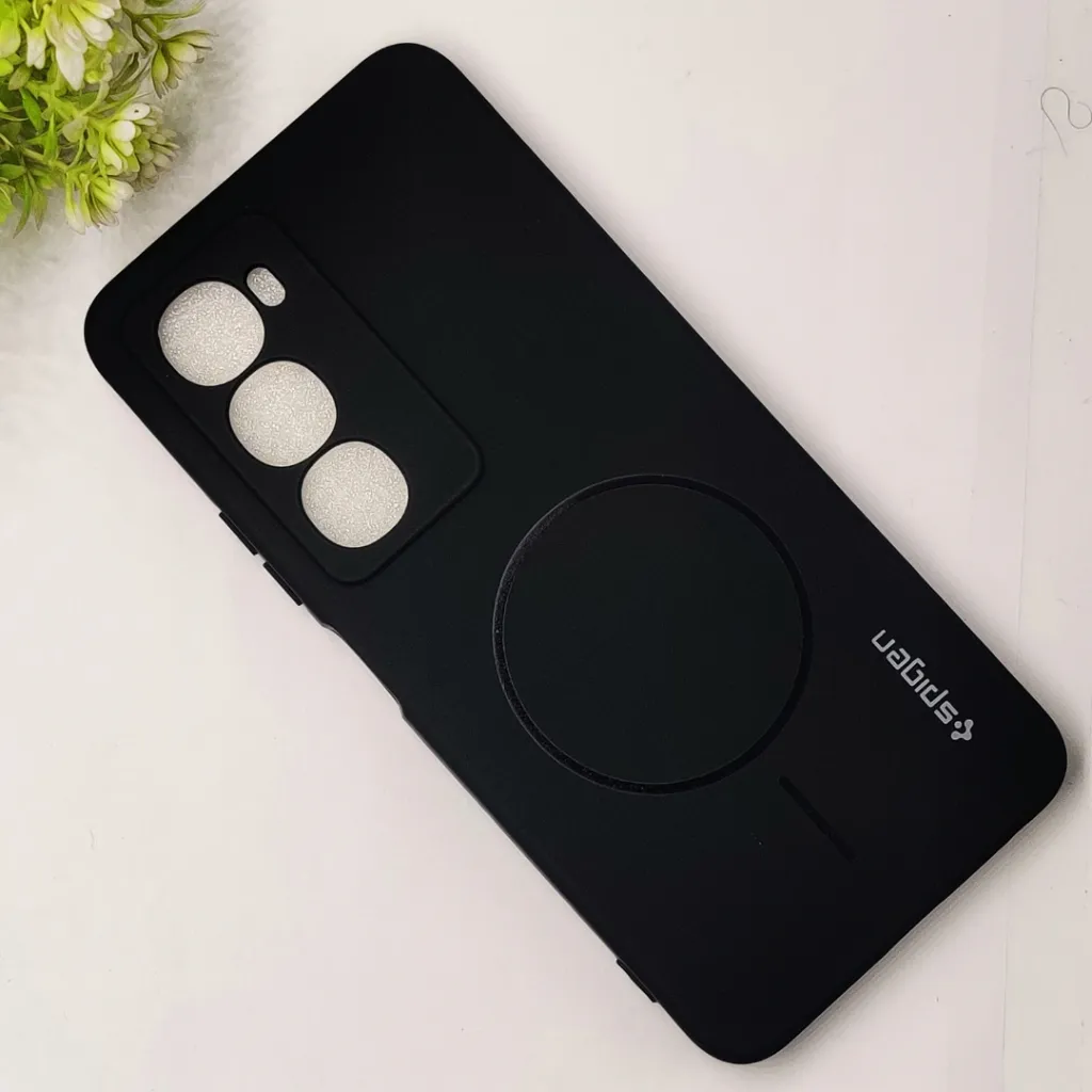 iTel City 100 4G Official Spigen Soft Silky With MageSafe Print Logo Back Case (Black)