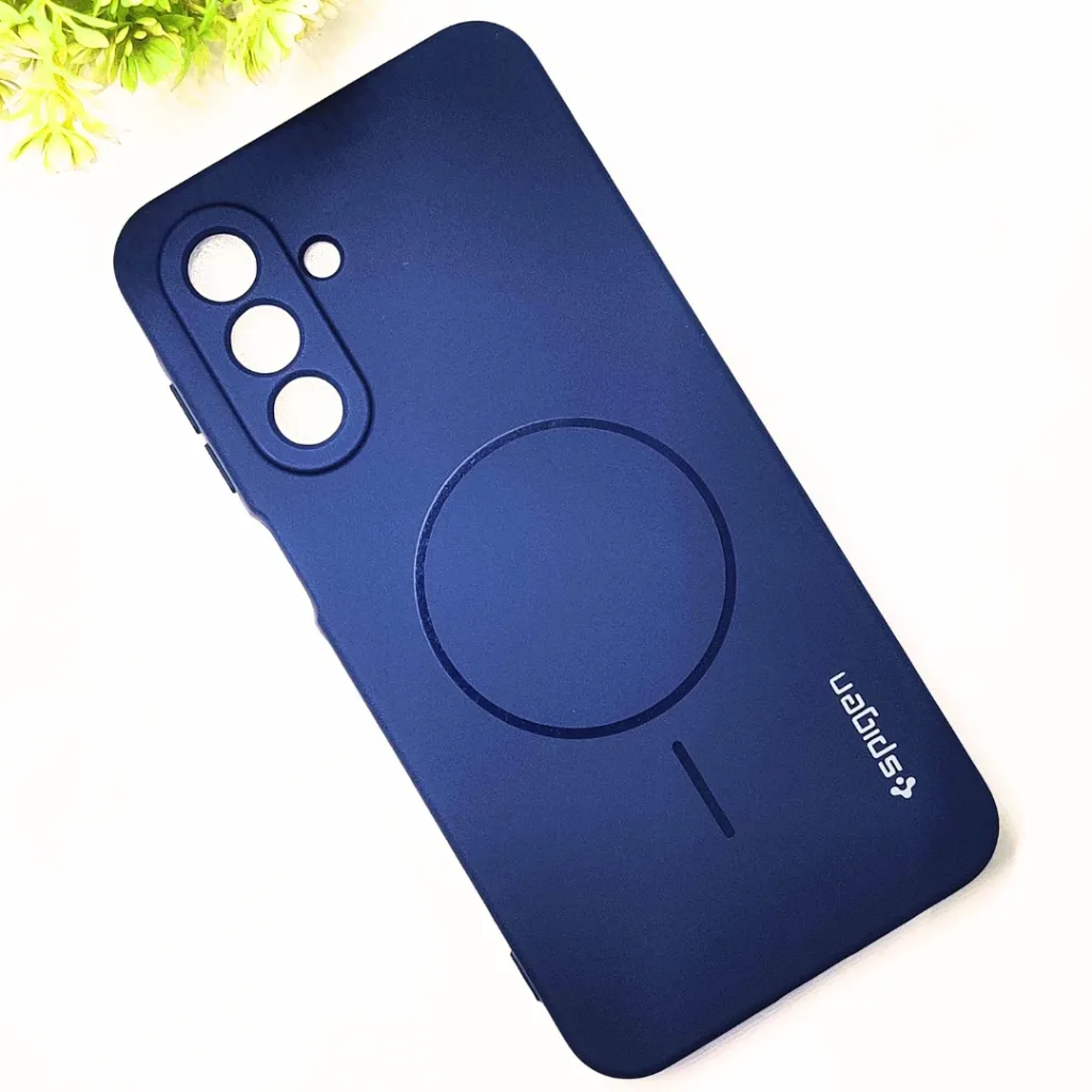 Samsung Galaxy A17 4G|5G Official Spigen Soft Silky With MageSafe Print Logo Back Case (Navy Blue)