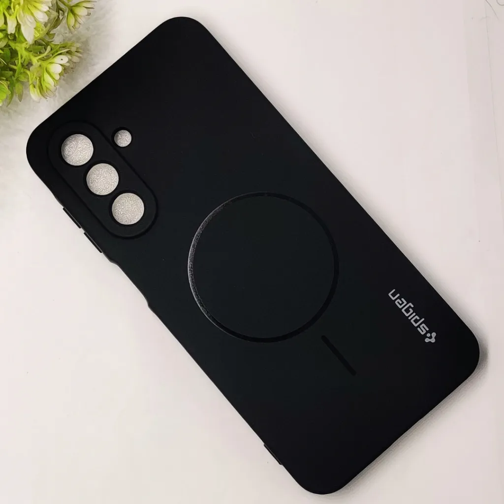 Samsung Galaxy A17 4G|5G Official Spigen Soft Silky With MageSafe Print Logo Back Case (Black)