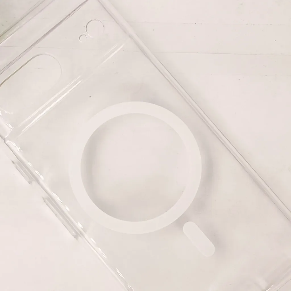 Google Pixel 7 PC Acrylic Colour Tpu|Transparent MagSafe 3D Logo Printed Back Case (Crystal)