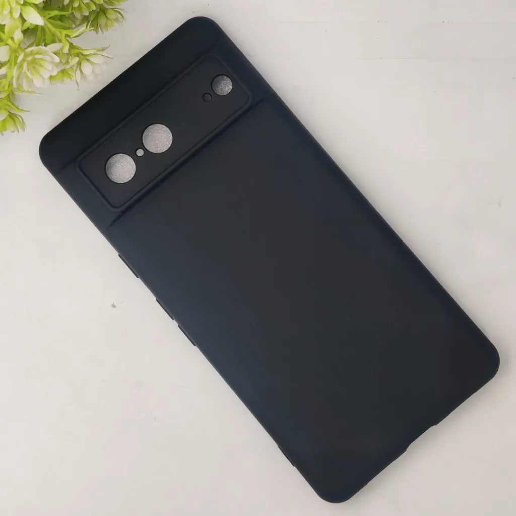 Google Pixel 7 Official Soft Silky Back Case (Black)