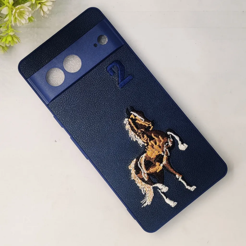Google Pixel 7 Santa Barbara Polo Raquet Back Case (Navy Blue)