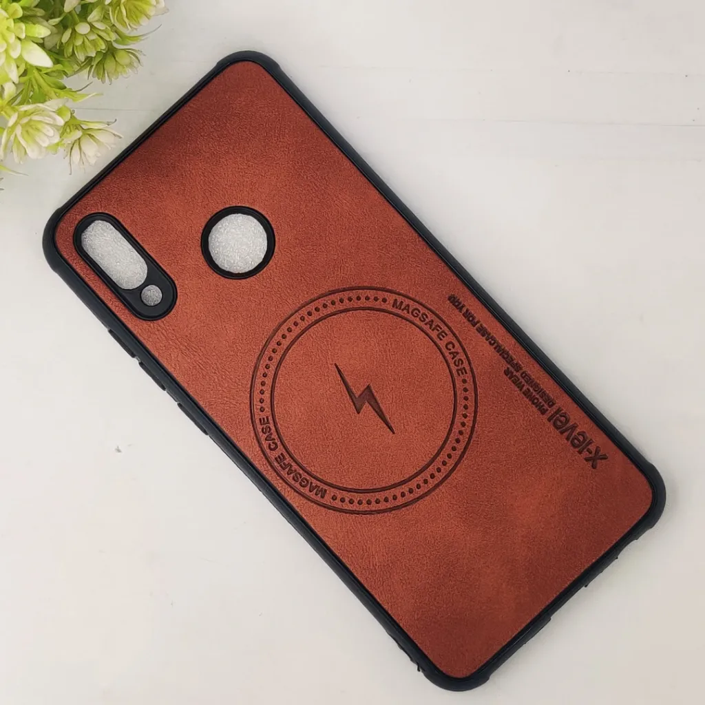 Huawei Honor 10 Lite|P Smart 2019 Magsafe Logo X-Level Luxuary Leather Back Case (Brown)