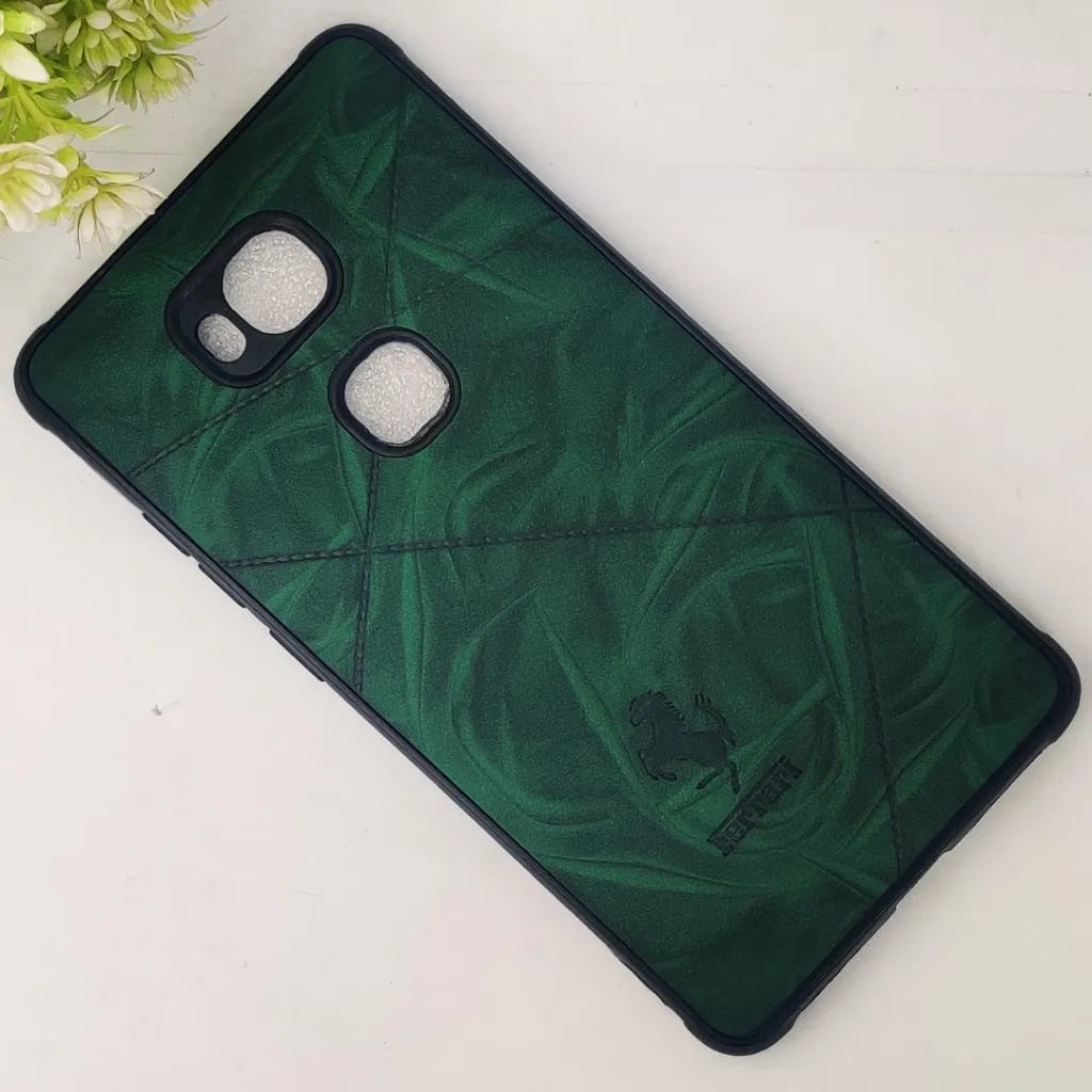 Huawei Honor 5X Ferrari Logo Leather Back Case (Green)