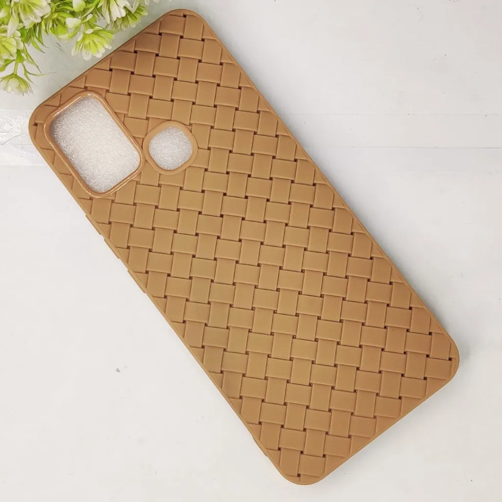 Infinix Hot 10 Play|11 Play Woven With Leather Feel Soft Silicone Back Case (Desert Titanium)