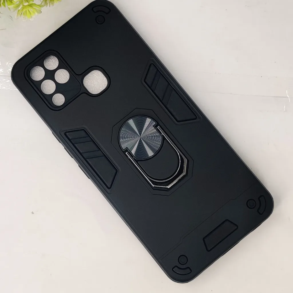 Infinix Hot 10S|HOT 10T Armour Back Case (Black)