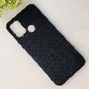 Infinix Hot 10 Play|11 Play Woven With Leather Feel Soft Silicone Back Case (Black)