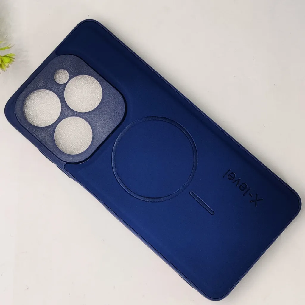 Infinix Hot 40i|Smart 8|Smart 8 Pro |Tecno Pop 8|Spark 20C|Spark 20 Magsafe Logo X-Level Luxuary Premium Back Case (Blue)