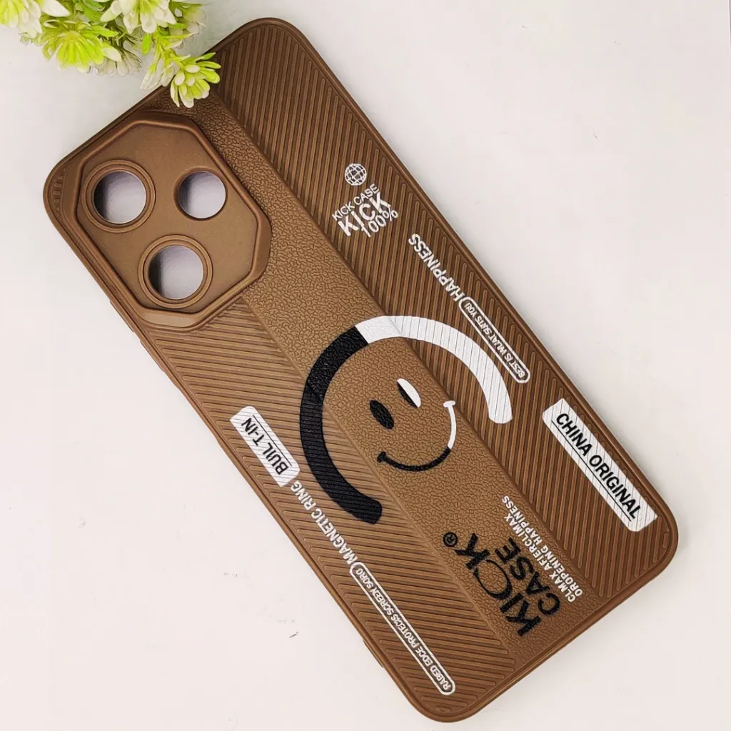 Infinix Hot 30 Play Soft Silicone Kick Case Printed Mobile Back Case (Brown)