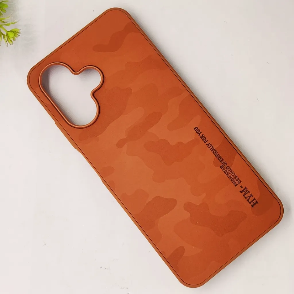 Infinix Hot 30 Play HYM Army Design Logo Leather Back Case (Brown)